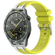 For Huawei Watch GT3 SE 22mm Quick Release Silver Buckle Royal Silicone Watch Band(Vital Yellow)