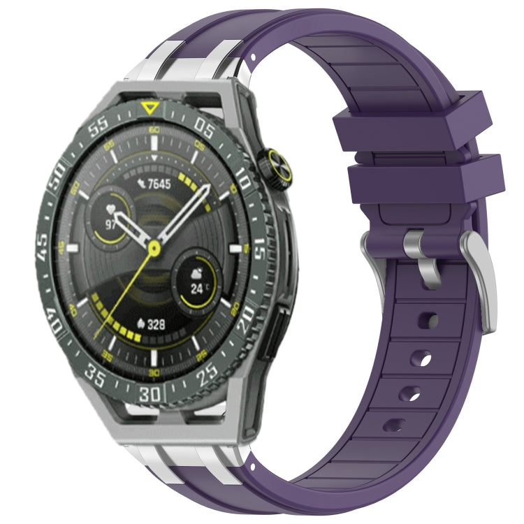 For Huawei Watch GT3 SE 22mm Quick Release Silver Buckle Royal Silicone Watch Band(Purple) - free shipping - PMC TechLife - Order now!