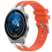 For Huawei Watch GT3 Pro 46mm 22mm Quick Release Silver Buckle Royal Silicone Watch Band(Orange)