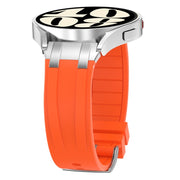 For Huawei Watch GT3 Pro 46mm 22mm Quick Release Silver Buckle Royal Silicone Watch Band(Orange)