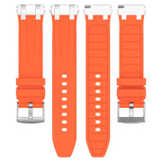 For Huawei Watch GT3 Pro 46mm 22mm Quick Release Silver Buckle Royal Silicone Watch Band(Orange)