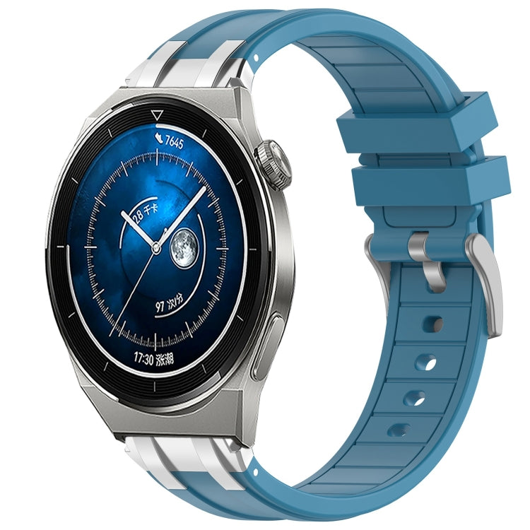 For Huawei Watch GT3 Pro 46mm 22mm Quick Release Silver Buckle Royal Silicone Watch Band(Sea Blue) - free shipping - PMC TechLife - Order now!
