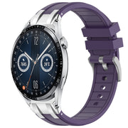 For Huawei Watch GT3 46mm 22mm Quick Release Silver Buckle Royal Silicone Watch Band(Purple)
