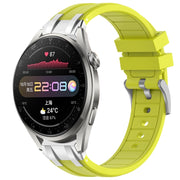 For Huawei Watch3 Pro 22mm Quick Release Silver Buckle Royal Silicone Watch Band(Vital Yellow)
