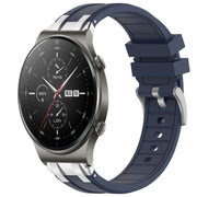 For Huawei Watch GT2 Pro 22mm Quick Release Silver Buckle Royal Silicone Watch Band(Navy Blue)