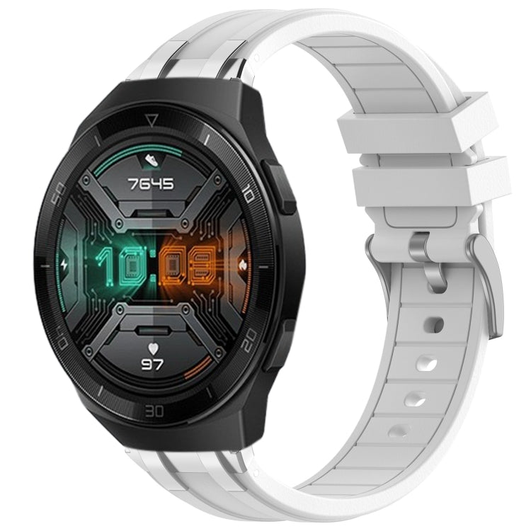 For Huawei Watch GT 2e 22mm Quick Release Silver Buckle Royal Silicone Watch Band(White) - free shipping - PMC TechLife - Order now!