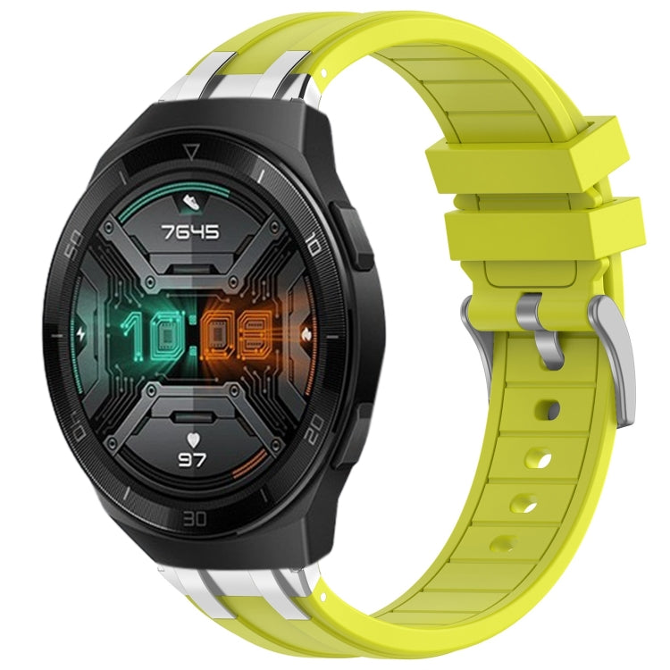 For Huawei Watch GT 2e 22mm Quick Release Silver Buckle Royal Silicone Watch Band(Vital Yellow) - free shipping - PMC TechLife - Order now!