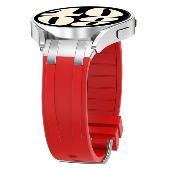 For Honor Watch GS 4 22mm Quick Release Silver Buckle Royal Silicone Watch Band(Red)