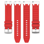 For Honor Watch GS 4 22mm Quick Release Silver Buckle Royal Silicone Watch Band(Red)