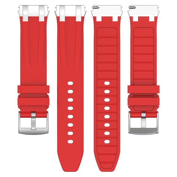 For Honor Watch GS 4 22mm Quick Release Silver Buckle Royal Silicone Watch Band(Red)
