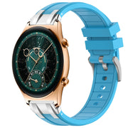 For Honor Watch GS 4 22mm Quick Release Silver Buckle Royal Silicone Watch Band(Sky Blue)