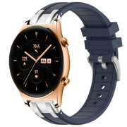 For Honor Watch GS 3 22mm Quick Release Silver Buckle Royal Silicone Watch Band(Navy Blue)