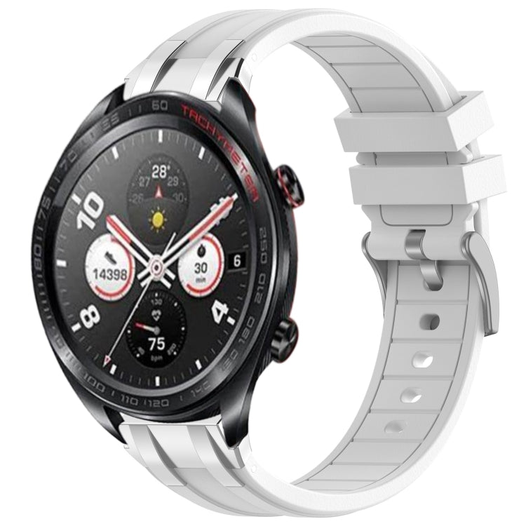 For Honor Watch Dream 22mm Quick Release Silver Buckle Royal Silicone Watch Band(White) - free shipping - PMC TechLife - Order now!