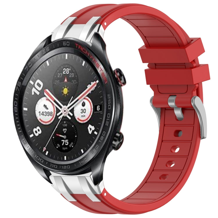 For Honor Watch Dream 22mm Quick Release Silver Buckle Royal Silicone Watch Band(Red) - free shipping - PMC TechLife - Order now!