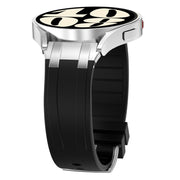 For Honor Watch GS Pro 22mm Quick Release Silver Buckle Royal Silicone Watch Band(Black)