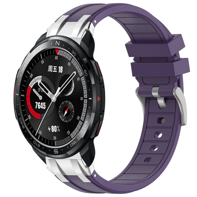 For Honor Watch GS Pro 22mm Quick Release Silver Buckle Royal Silicone Watch Band(Purple) - free shipping - PMC TechLife - Order now!