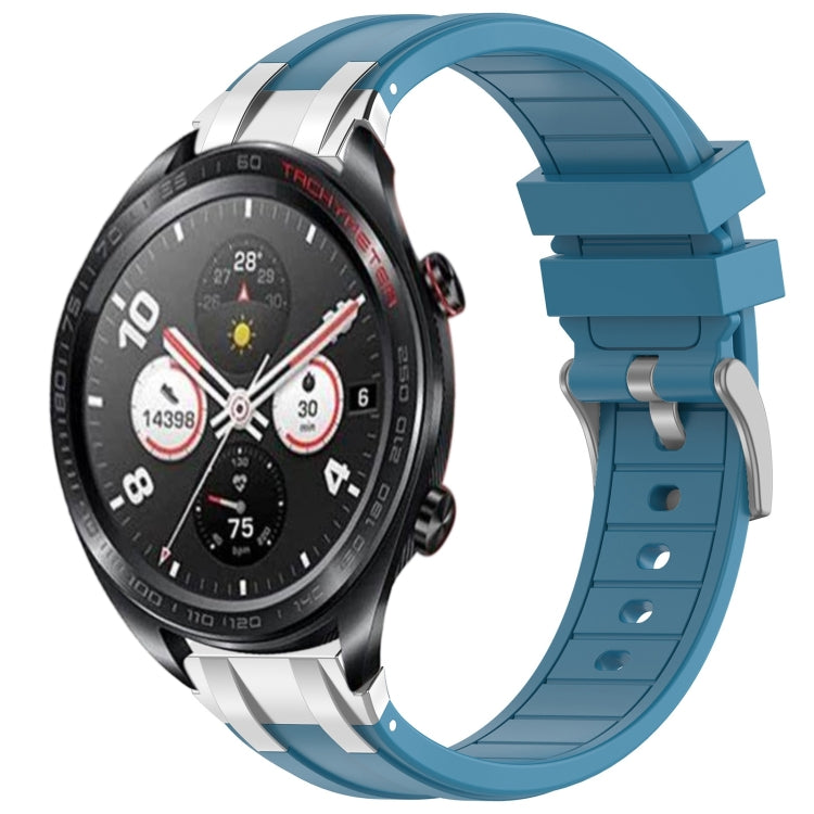 For Honor Magic Watch 22mm Quick Release Silver Buckle Royal Silicone Watch Band(Sea Blue) - free shipping - PMC TechLife - Order now!