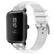 For Amazfit Watch Bip 5 22mm Quick Release Silver Buckle Royal Silicone Watch Band(White)