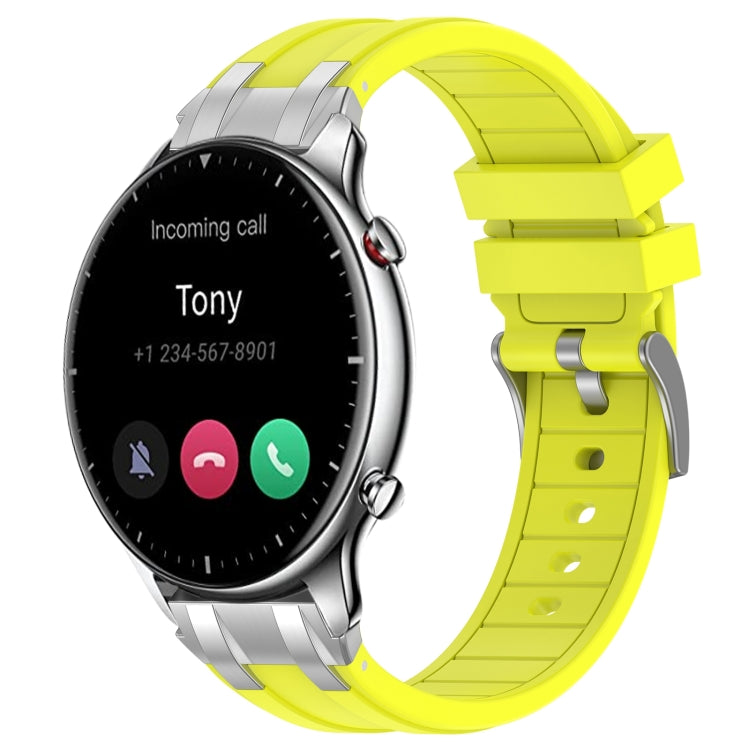 For Amazfit Watch GTR 2 22mm Quick Release Silver Buckle Royal Silicone Watch Band(Vital Yellow) - free shipping - PMC TechLife - Order now!