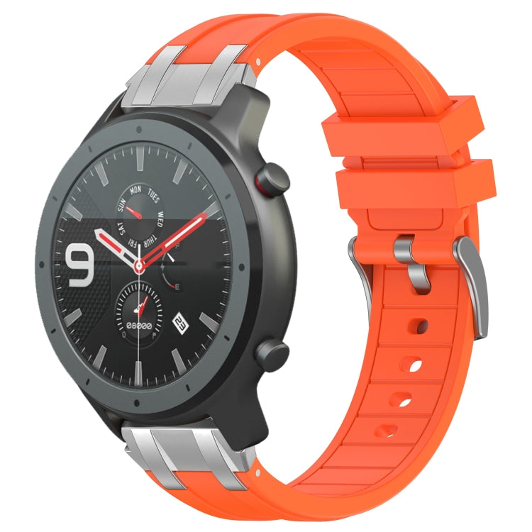 For Amazfit Watch GTR 47mm 22mm Quick Release Silver Buckle Royal Silicone Watch Band(Orange) - free shipping - PMC TechLife - Order now!
