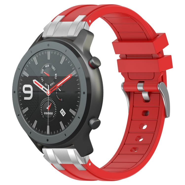 For Amazfit Watch GTR 47mm 22mm Quick Release Silver Buckle Royal Silicone Watch Band(Red) - free shipping - PMC TechLife - Order now!