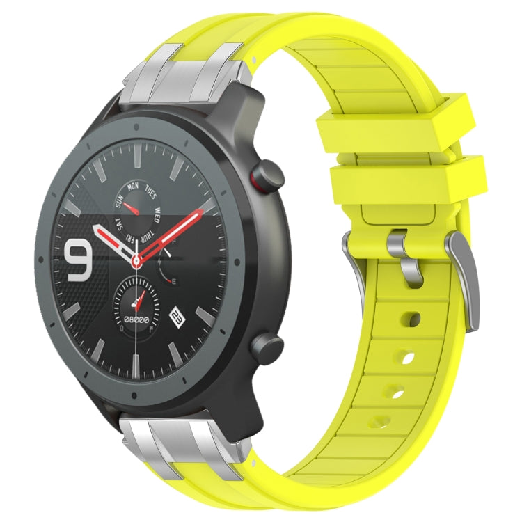 For Amazfit Watch GTR 47mm 22mm Quick Release Silver Buckle Royal Silicone Watch Band(Vital Yellow) - free shipping - PMC TechLife - Order now!