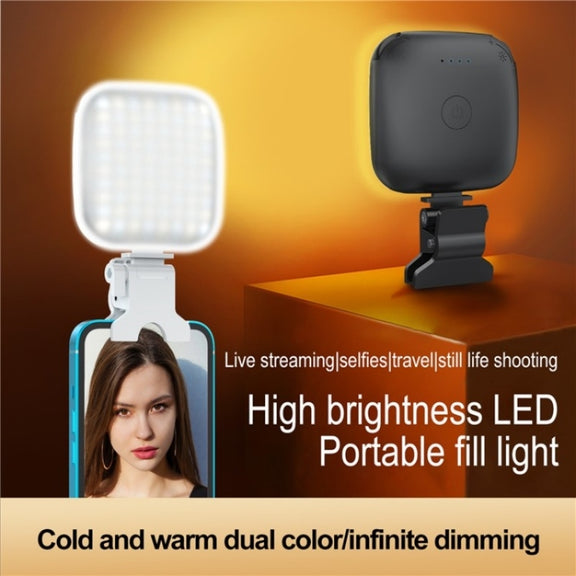 V15 Mini Clip-On Portable LED Fill Light Phone Laptop Video Conference Live Streaming Fill Lamp(Purple)