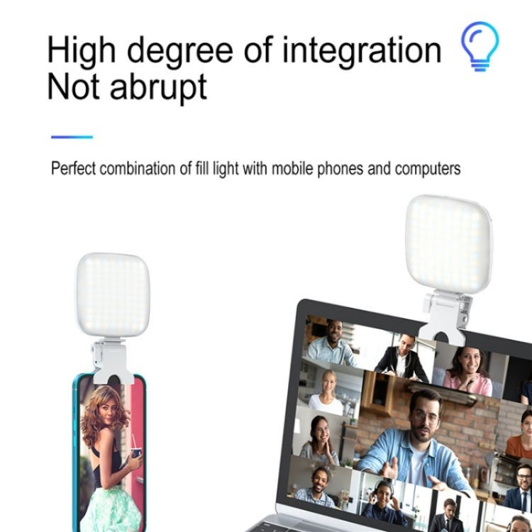 V15 Mini Clip-On Portable LED Fill Light Phone Laptop Video Conference Live Streaming Fill Lamp(Black)