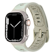 For Apple Watch Ultra 2 49mm Leather Skin Silicone Watch Band(Green)