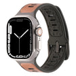 For Apple Watch Ultra 2 49mm Leather Skin Silicone Watch Band(Brown) - Watch Bands by PMC TechLife | Online Shopping South Africa | PMC TechLife | Buy Now Pay Later Mobicred