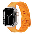For Apple Watch Ultra 49mm Leather Skin Silicone Watch Band(Orange) - Watch Bands by PMC TechLife | Online Shopping South Africa | PMC TechLife | Buy Now Pay Later Mobicred