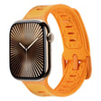 For Apple Watch Series 10 46mm Leather Skin Silicone Watch Band(Orange) - Watch Bands by PMC TechLife | Online Shopping South Africa | PMC TechLife | Buy Now Pay Later Mobicred