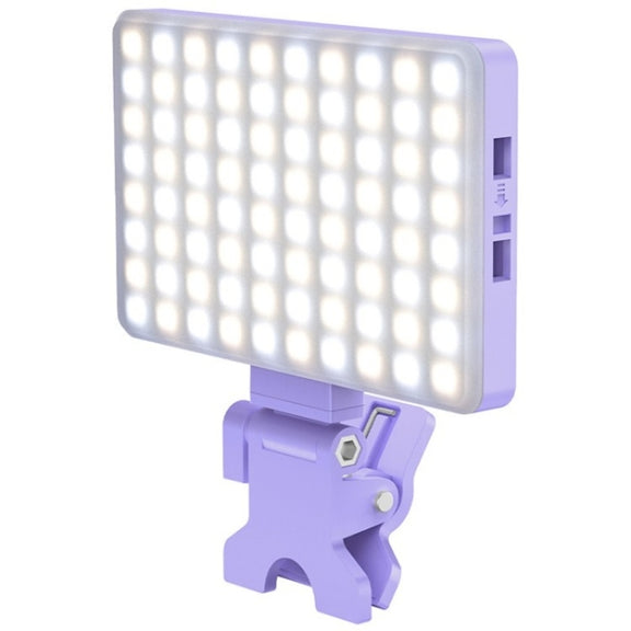 V12A Phone Laptop Video Conference Fill Lamp Portable Selfie Live Streaming LED Fill Light(Purple)
