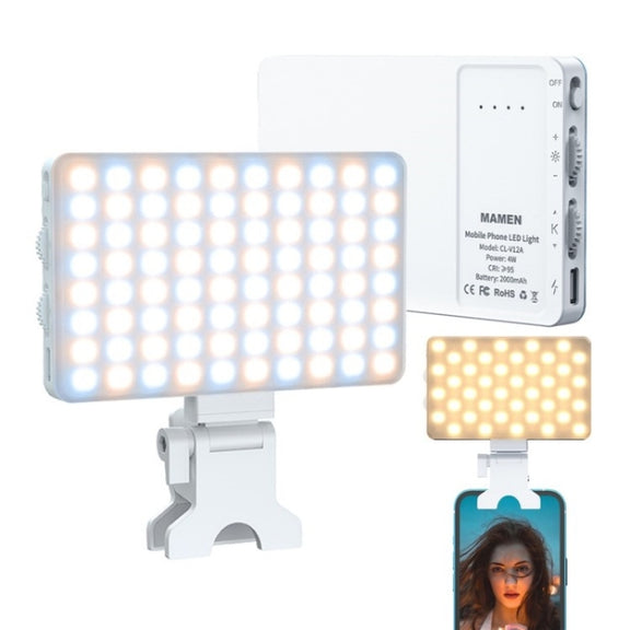 V12A Phone Laptop Video Conference Fill Lamp Portable Selfie Live Streaming LED Fill Light(Black)