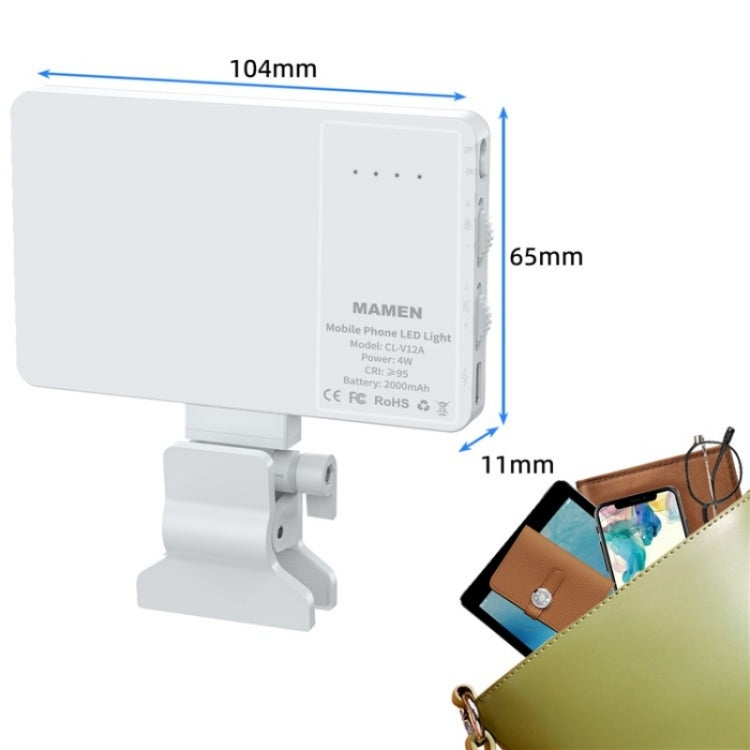 V12A Phone Laptop Video Conference Fill Lamp Portable Selfie Live Streaming LED Fill Light(Black) - Selfie Light by PMC TechLife | Online Shopping South Africa | PMC TechLife | Buy Now Pay Later Mobicred