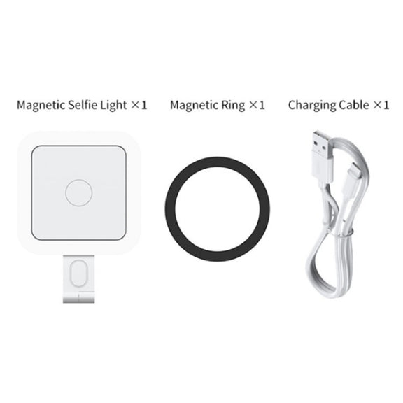 V18 Portable Skin Beauty Live Streaming LED Fill Light Magnetic Phone Selfie Lamp(White)