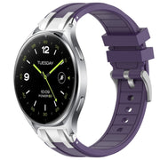 For Xiaomi Watch 2 22mm Quick Release Silver Buckle Royal Silicone Watch Band(Purple)