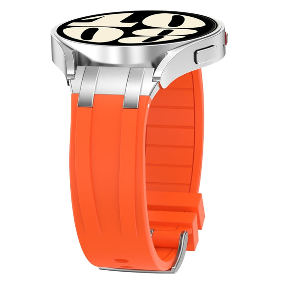 For Xiaomi Watch S3 22mm Quick Release Silver Buckle Royal Silicone Watch Band(Orange)