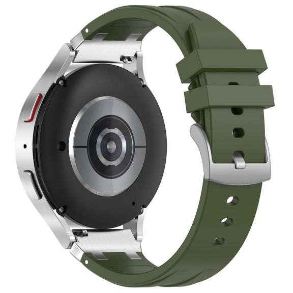 For Xiaomi Watch S3 22mm Quick Release Silver Buckle Royal Silicone Watch Band(Olive Green)