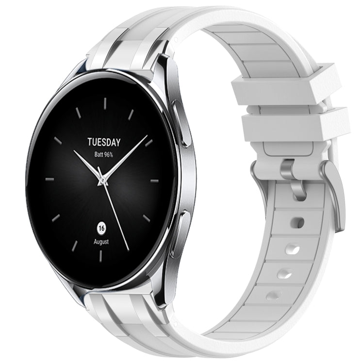 For Xiaomi Watch S2 22mm Quick Release Silver Buckle Royal Silicone Watch Band(White) - free shipping - PMC TechLife - Order now!