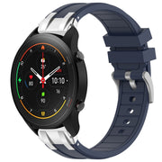 For Xiaomi Watch S1 Pro 22mm Quick Release Silver Buckle Royal Silicone Watch Band(Navy Blue)