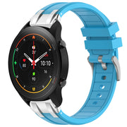For Xiaomi Watch S1 Pro 22mm Quick Release Silver Buckle Royal Silicone Watch Band(Sky Blue)