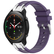For Xiaomi Watch S1 Pro 22mm Quick Release Silver Buckle Royal Silicone Watch Band(Purple)