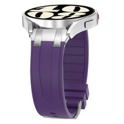 For Xiaomi Watch S1 Pro 22mm Quick Release Silver Buckle Royal Silicone Watch Band(Purple)