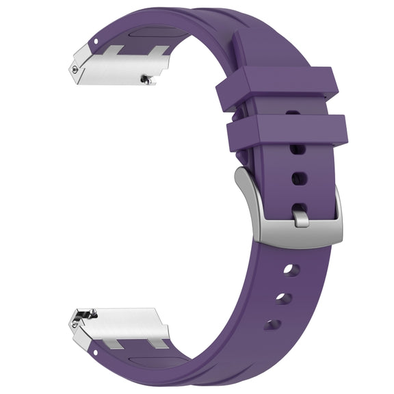 For Xiaomi Watch S1 Pro 22mm Quick Release Silver Buckle Royal Silicone Watch Band(Purple)