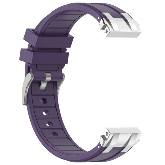 For Xiaomi Watch S1 Pro 22mm Quick Release Silver Buckle Royal Silicone Watch Band(Purple)