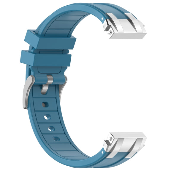 For Xiaomi Watch S1 Active 22mm Quick Release Silver Buckle Royal Silicone Watch Band(Sea Blue)