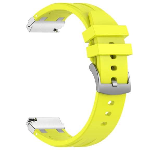 For Xiaomi Watch S1 22mm Quick Release Silver Buckle Royal Silicone Watch Band(Vital Yellow)