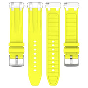 For Xiaomi Watch S1 22mm Quick Release Silver Buckle Royal Silicone Watch Band(Vital Yellow)
