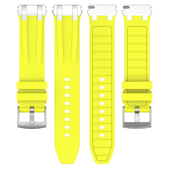 For Xiaomi Watch S1 22mm Quick Release Silver Buckle Royal Silicone Watch Band(Vital Yellow)